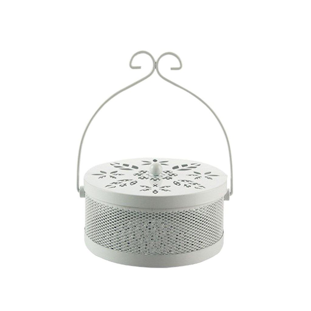 Zomer Smeedijzeren Brandwerende Mosquito Coil Mug Spoel Mosquito Schotel mosquito coil lade cover plaat opknoping mug stok: White 