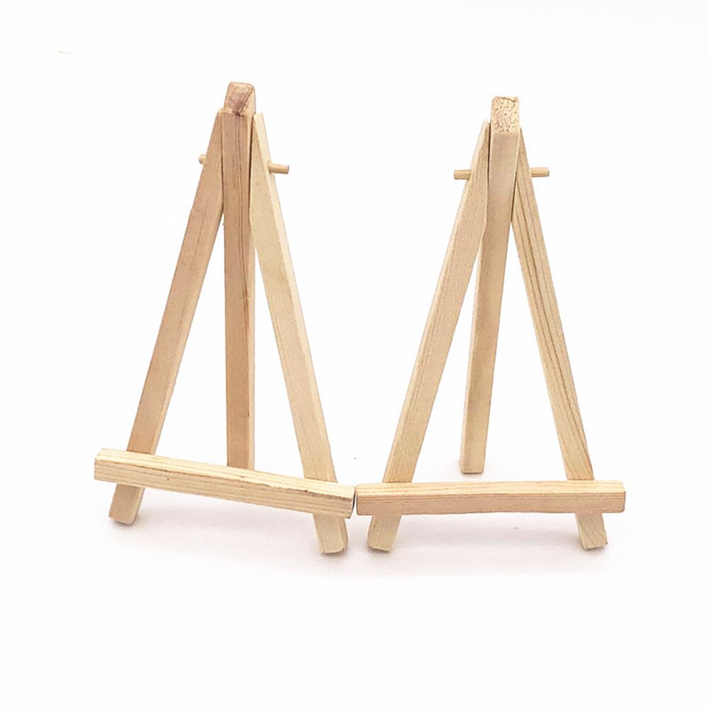 10Pcs 9x15cm Mini Wooden Easel Triangle Wood Wedding Table Card Stand Display Holder Children Painting Craft