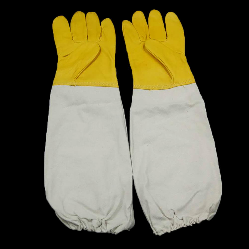 1 Paar Imker Beschermende Handschoenen Lange Mouw Xl Xxl 3xl Maat Beschikbaar Anti Bit Voor Honing Oogsten Of Extracten Bijen Gereedschap: L / Licht Geel