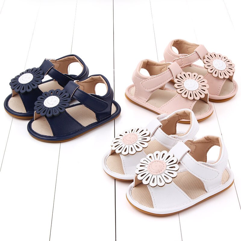 Chaussures de princesse en cuir PU pour bébé fille de 0 à 18 mois, avec fleurs, semelle souple, premiers pas, printemps et été