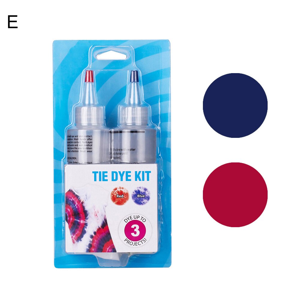 2/3 Color Tie Dye Kit Permanent DIY Fabric Textile Tie Dye Kit Clothing Graffiti Pigment Set Garment Tie Dye Pigment Set: E