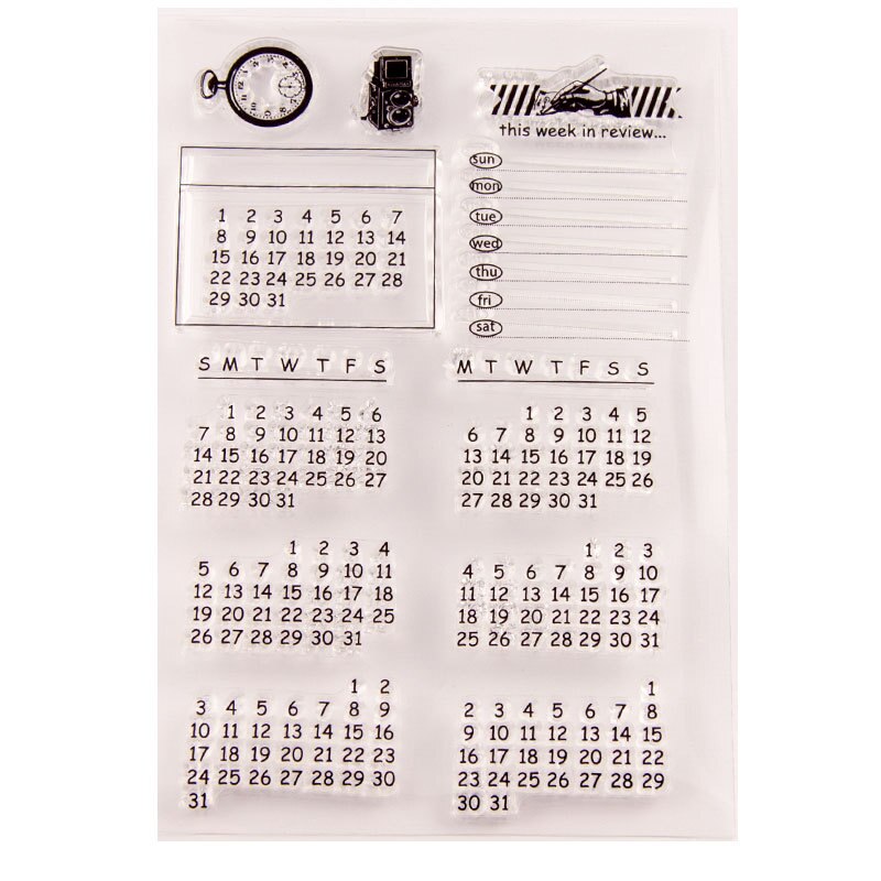 Retro checklista dag/vecka/månadsplan tidsplanerare trä gummistämpel set diy scrapbooking kort dekoration prägling  yz009: Silikon stämpel