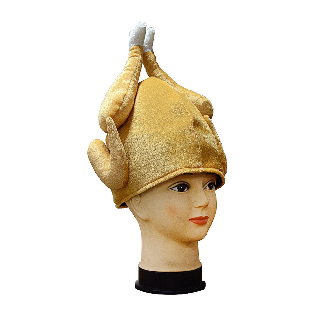 Party Hat Roasted Turkey Hat Plush Adults Hat Thanksgiving Day Entertaining Christmas Party Quirky Costume Caps Christmas