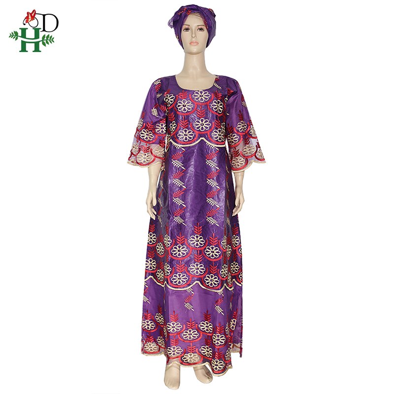 H & D Südafrika ankara Kleid africaine femme Traditionelle Afrikanische Kleider Frauen Plus Größe Lange Kleid Dashiki Bazin kleidung: LILA / XXXL