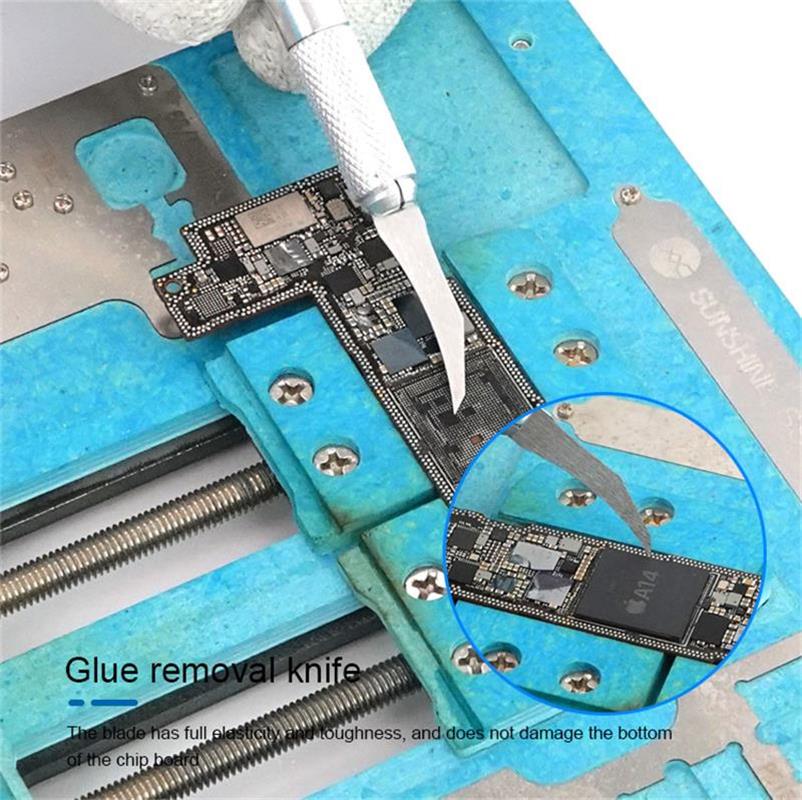 SONNENSCHEIN SS-101G Hand Poliert Mobilen Chip Reparatur Spezielle Klinge Bausatz Schnell Entfernen Kleber messer 3Stck Multifunktionale Anwendung