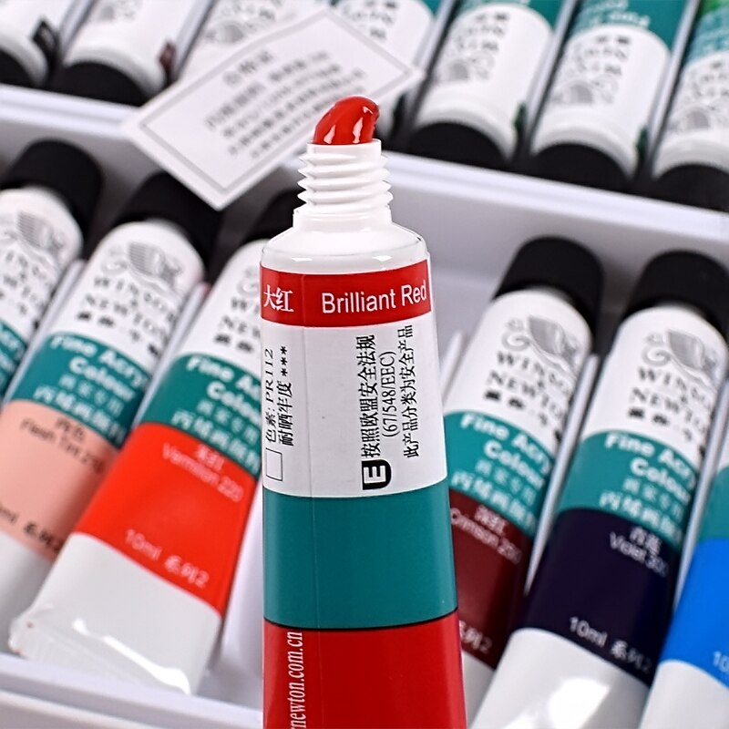 Winsor & Newton Aquarellen Acryl Olieverf Set 12/18/24/36 Kleuren 10Ml Tube Rijke Pigmenten Blijvende Voor Beginners Student