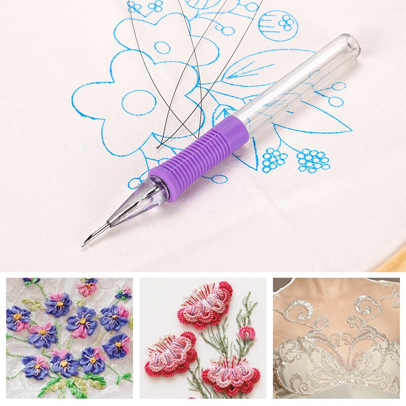 Muovilanka rei'itysneula taika kirjonta kynä kestävä kuva askartelu kätevä kudontatyökalu tekstiilit liinavaatteiden maalaus