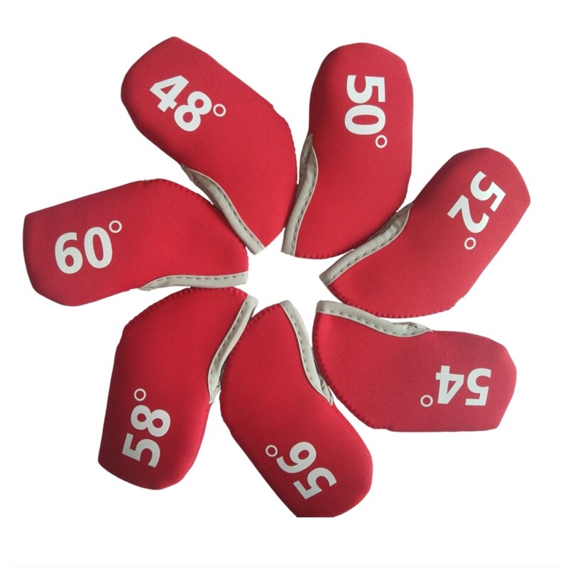 6Pcs Golf Club Covers Synthetic Neoprene Deluxe Golf Sand Wedge Head Covers Golf Headcovers for Main Golf Putter Clubs: Red