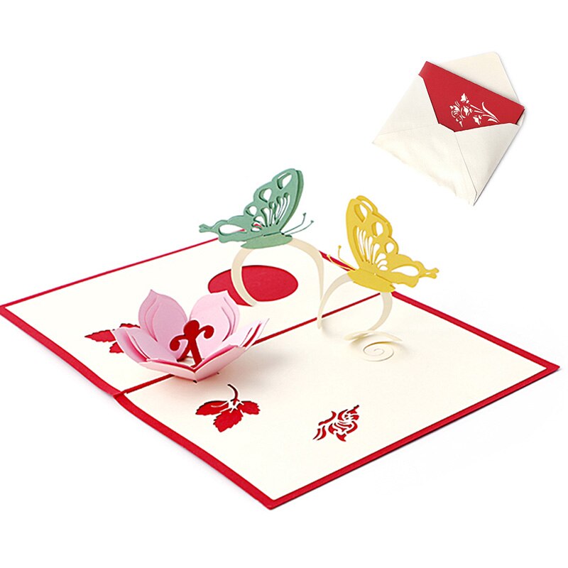 Handmade 3D Pop Up Greeting Card With Envelope Blo... - Grandado