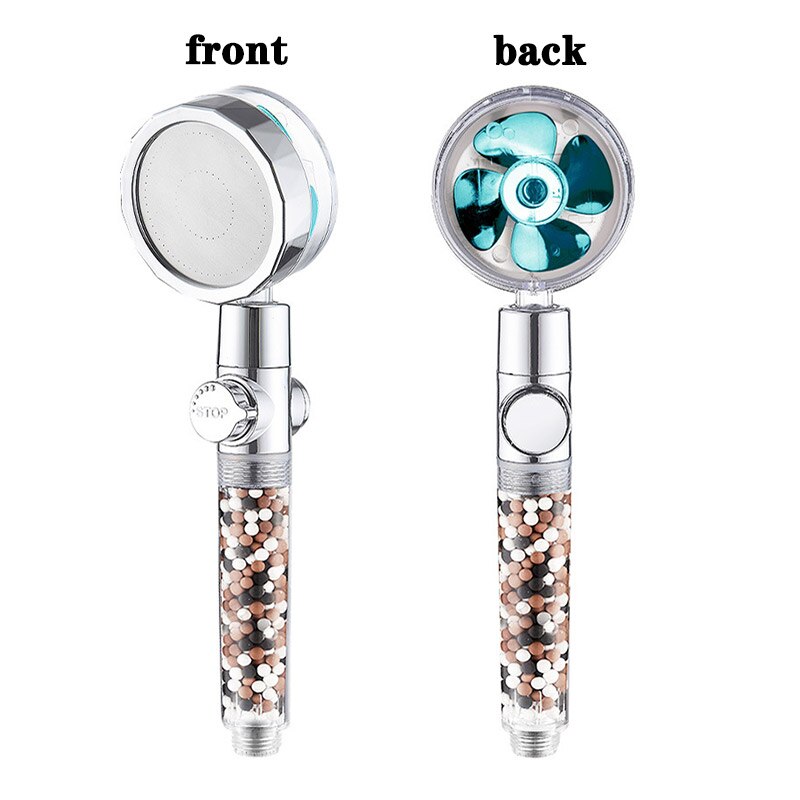 Propeller Douchekop Hoge Druk Set 360 Draaien Golden Fan Turbocharge Pure Neerslag Helix Eco Douche Waterbesparing Douche: blue