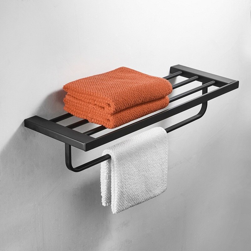 Matte Black Bath Hardware Sets Towel Rack Corner Shelf Paper Holder Towel Bar Stainless Steel Bathroom Hardware set