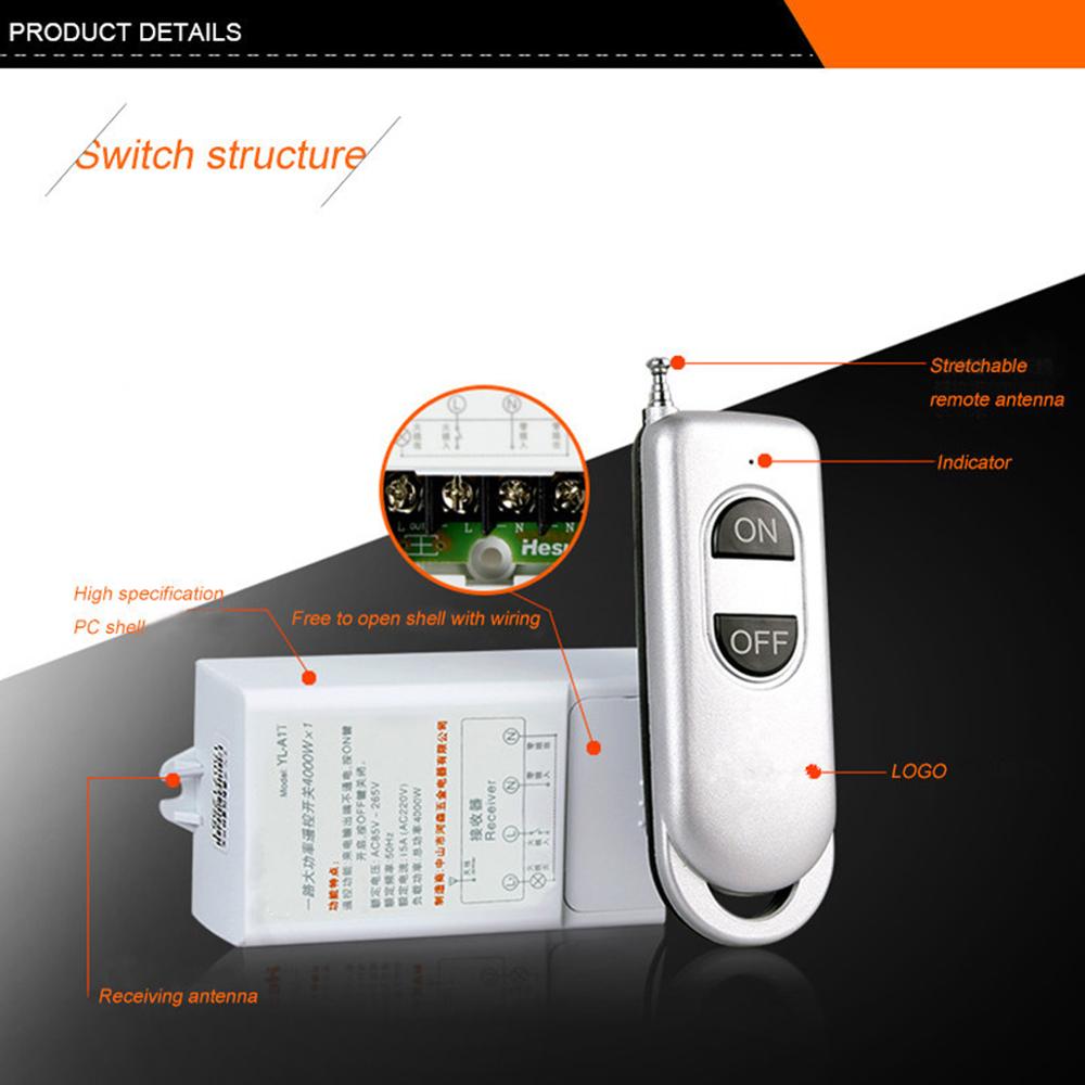200M 220V Long Distance One Way Remote Control Power Switch 3000W High Power Wireless Switch with Remote Control