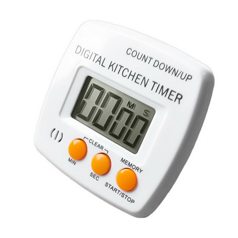 Mini lcd digitale display keukentimer vierkante keukenwekker met magneettimer: Oranje