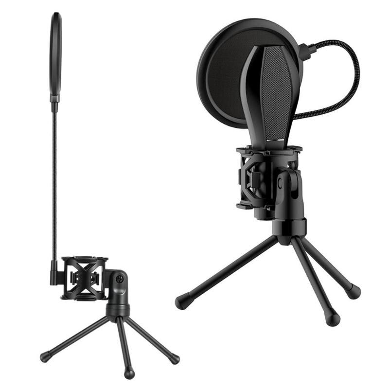 Opvouwbare Microfoon Stand Beugel Desktop Mic Statief Houder Met Shock Mount Wind Filter Voor Broadcast Conferentie Live Vedio