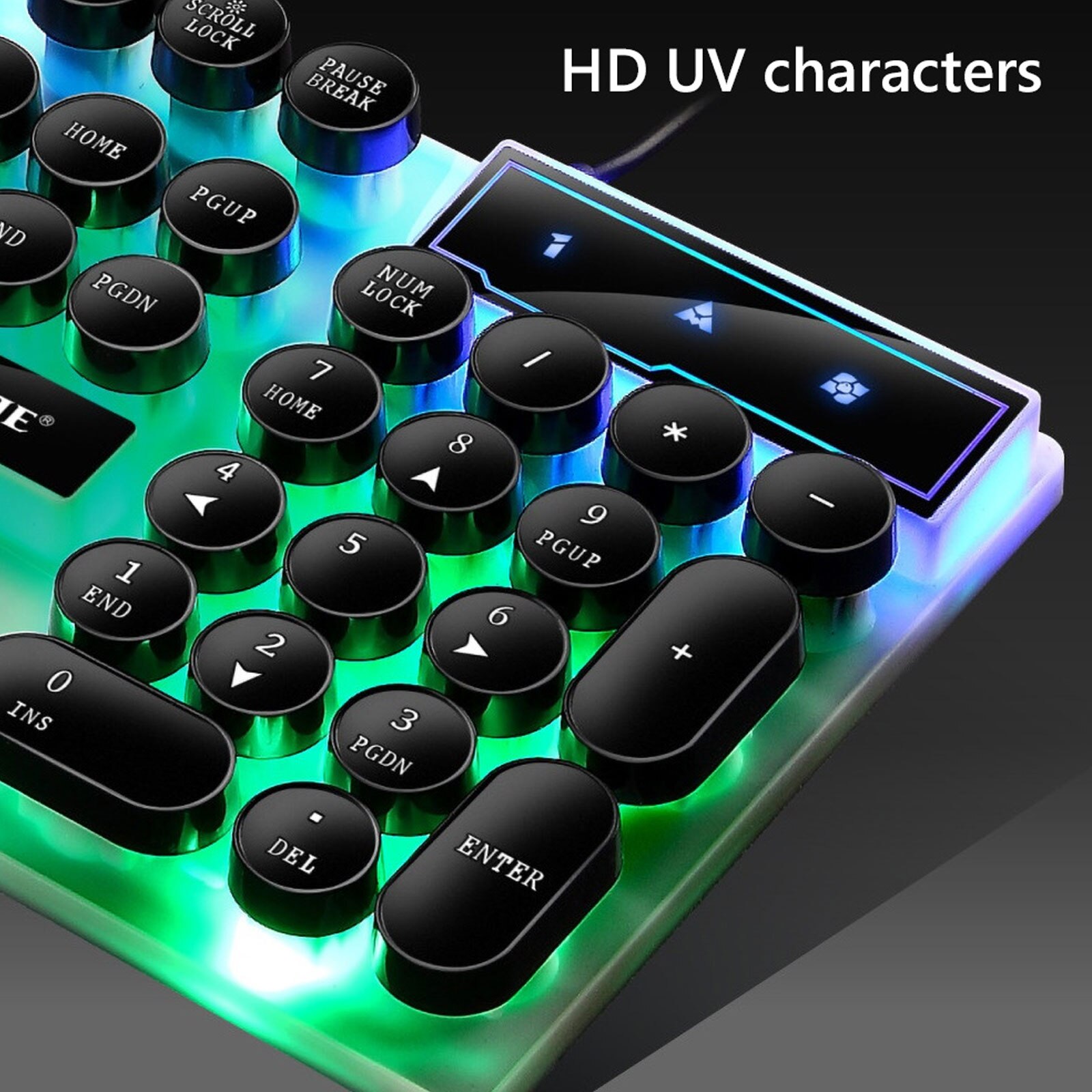 Vococal 104-Key Colorful Backlit Wired Mechanical Gaming Keyboard Mouse KIt Combo for PC Laptop Desktop Computer Home Office Bar