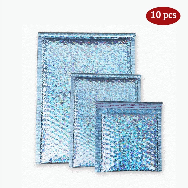Blue Aluminized Film Bubble Envelope Mailer Cosmetics Clothing Valuables Protect Shockproof Padded Packaging Bags