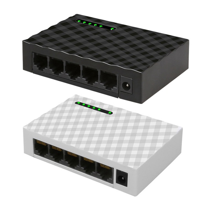 5-- ports netværksswitch 4- leder  rj45 gigabit ethernet 1000 mbps splitter rejse lan switch hub til pc desktop eu stik