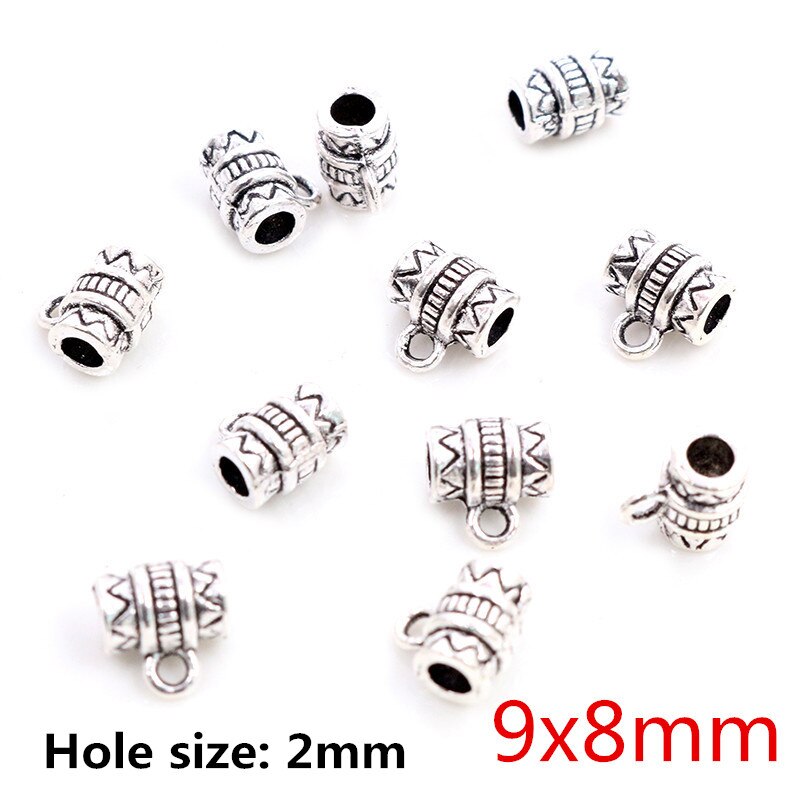 20pcs/lot DIY Handmade Beads Bails Pendants Jewelry Making DIY Necklace Antique Silver Color Bails Pendant Charm Beads Bails: P5-46