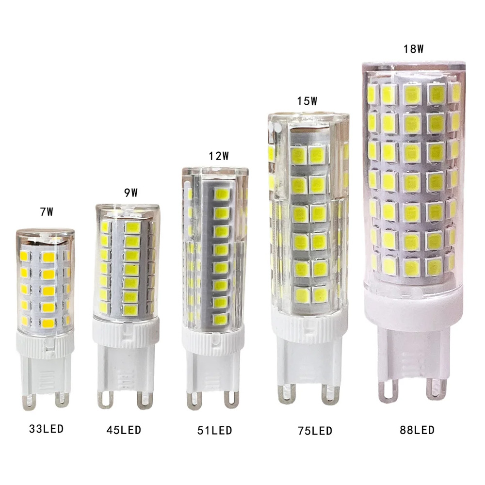 20pcs g9 LED-Lampe 7w 9w 12w 15w 18w ac110v 220v LED-Lampe smd LED g9 Licht ersetzen 30/40w Halogenlampe Licht für zu Hause nützlich: WEISS / Lila / 20 Stück