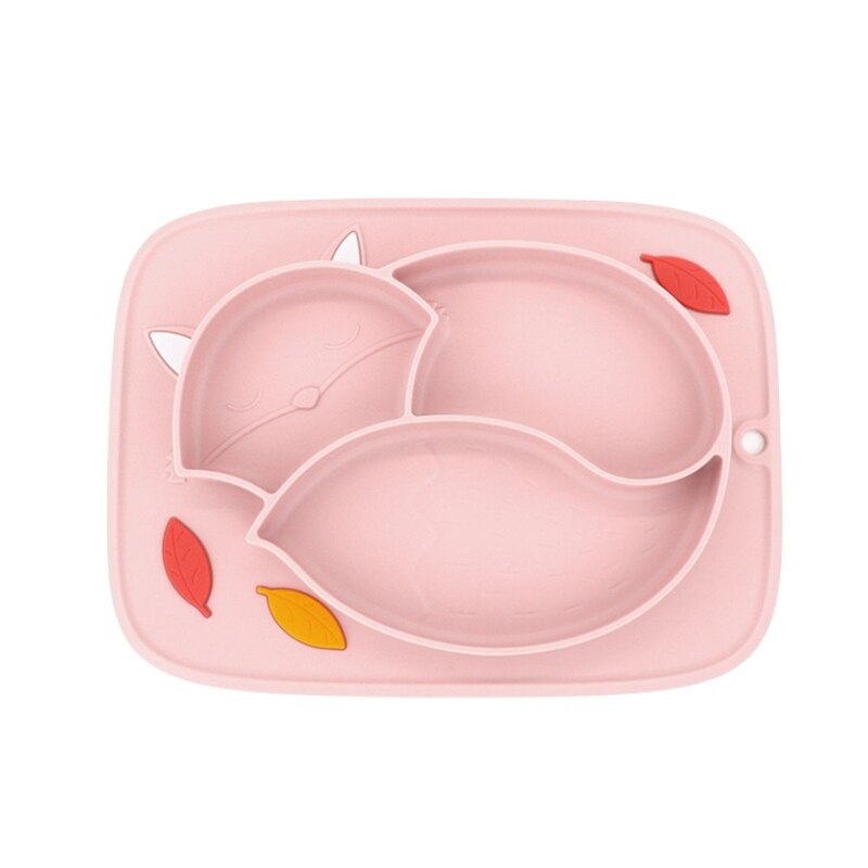 Alimentation plaques d'aspiration bébé nourriture plaque enfants Silicone plateau vajillas platon infantile plats pratos enfant manger bol prato infantil: Light pink
