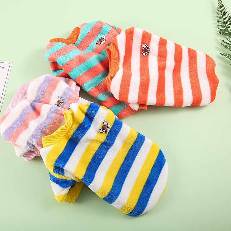 Winter Puppy Hond Kleding Flanel Zachte Honden Jasje Regenboog Hond Sweatershirt Chihuahua Kleding Voor Kleine Honden Kostuum