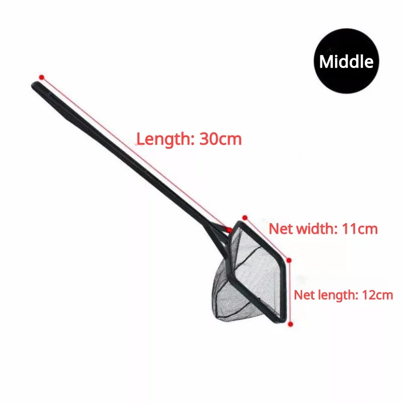 41cm x 12cm portátil alça longa quadrado aquário tanque de peixes rede de pesca rede de pouso peixe objetos flutuantes ferramentas de limpeza: BRANCO