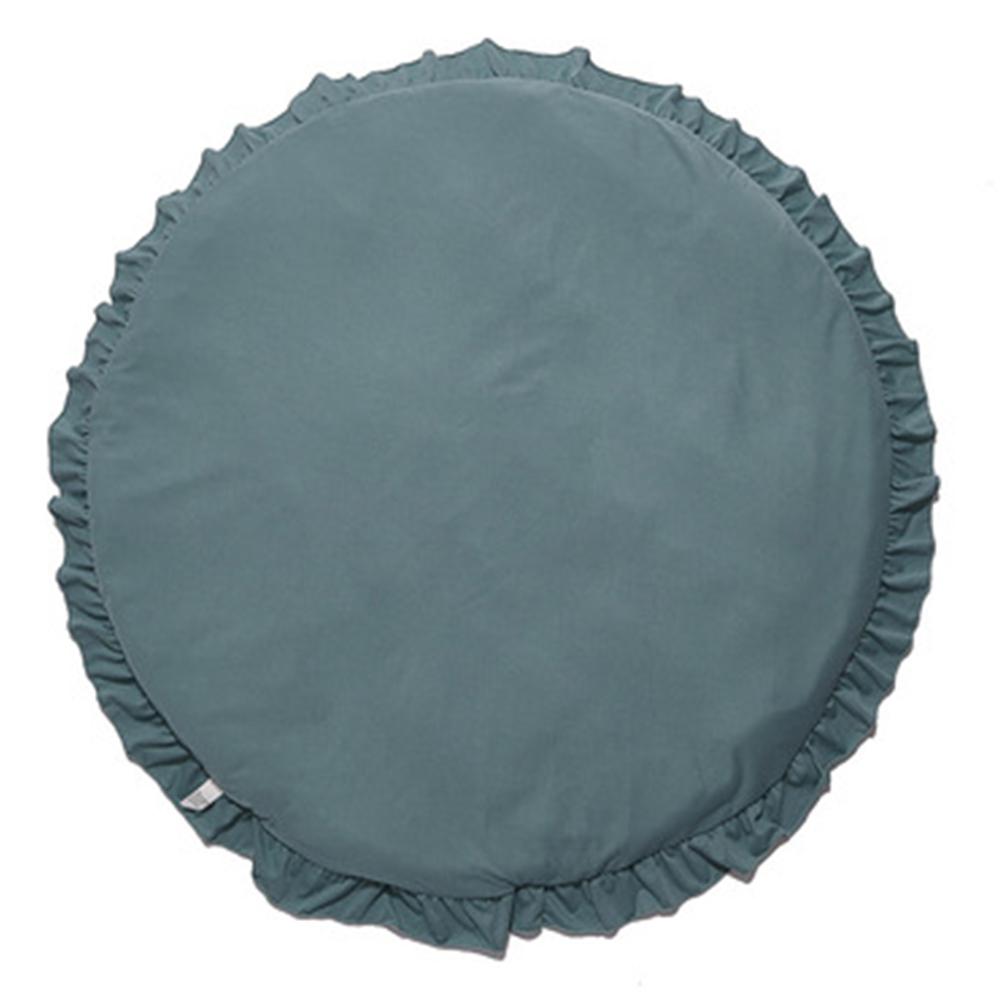 DishyKooker Baby Play Mat Floor Pad Round Lace Brim Carpet Solid Color Children's Room Tent Bed Rug 100cm: Green