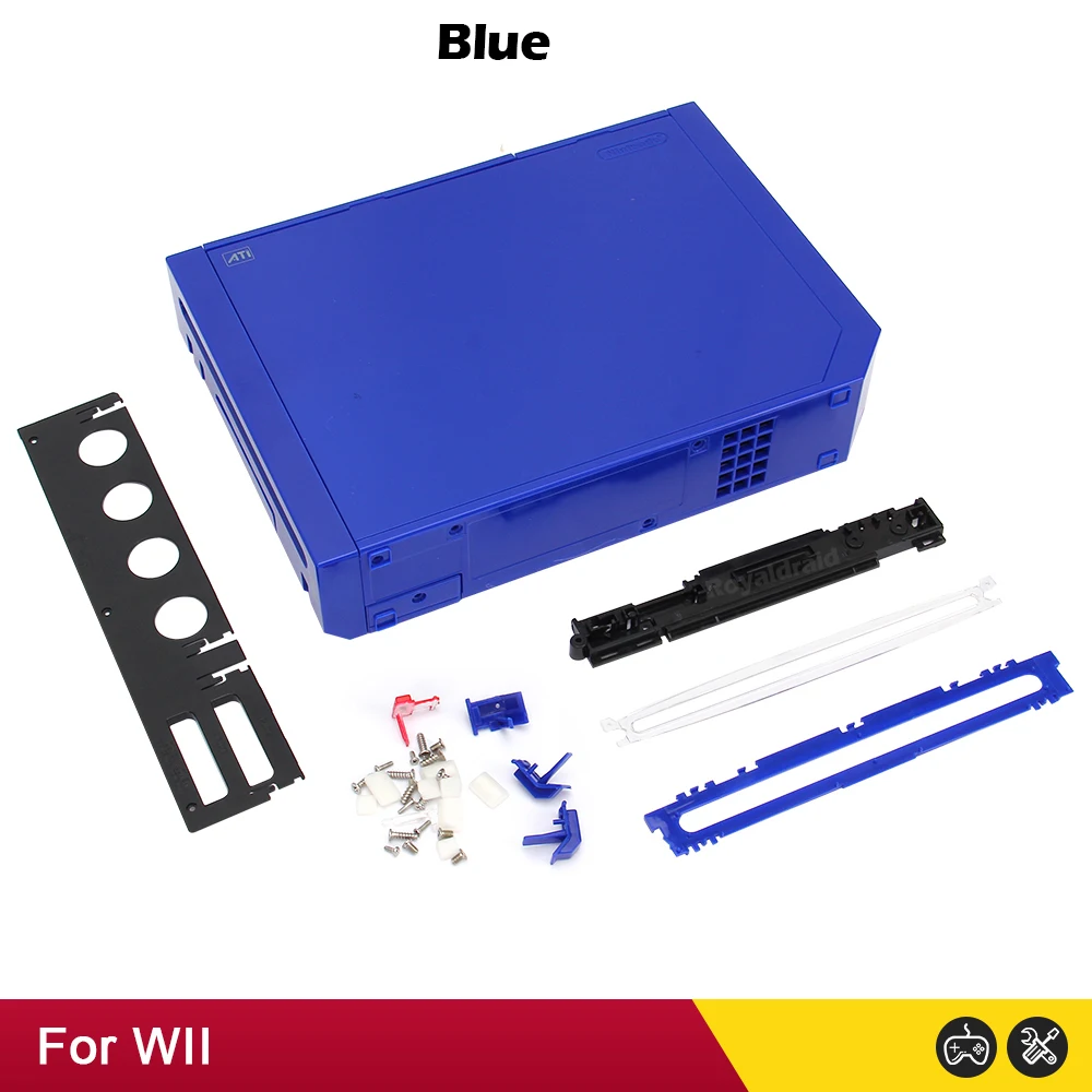 11 Colors Replacement Full Housing Shell Cover Case with Buttons For Wii Game Console Repair Parts: SKY BLUE