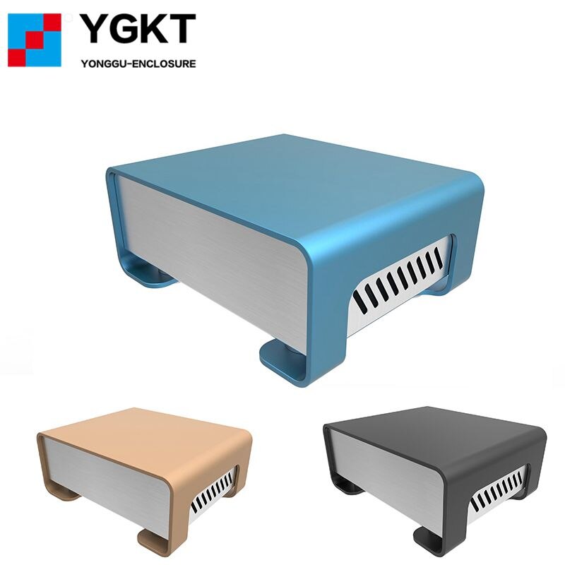 Aluminum extrusion electronic projects enclosure diy extrued box brushed aluminum profiles chassis P01 208.4*71.5*189mm