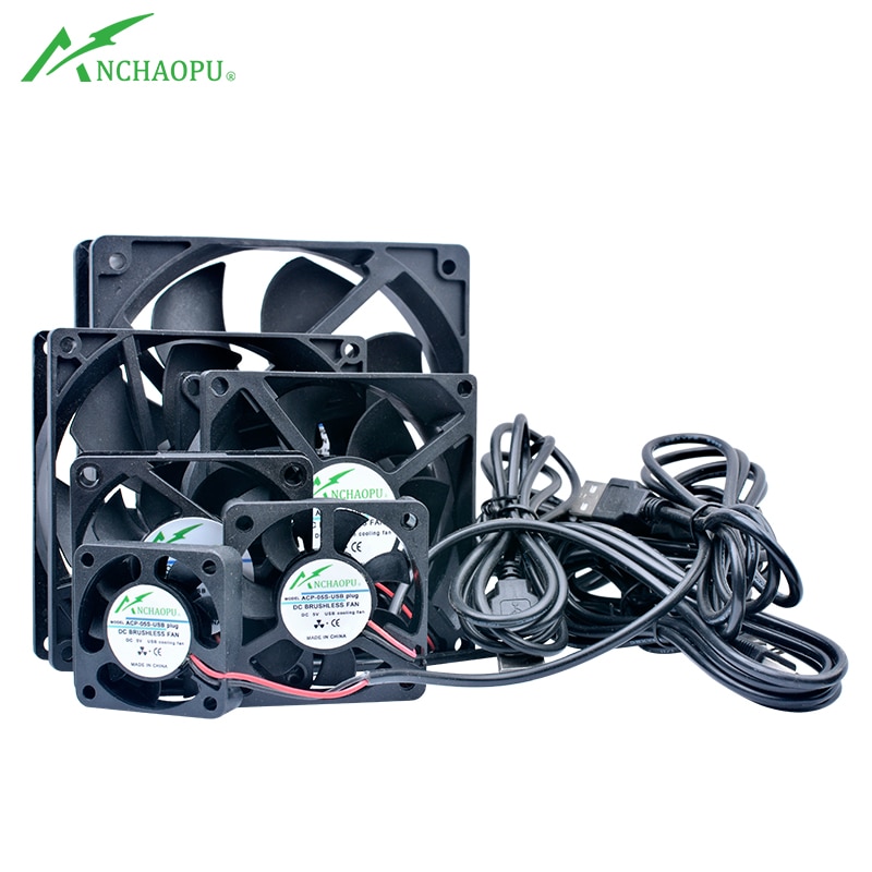 40mm 50mm 60mm 70mm 80mm 92mm 120mm DC5V conector USB ventilador de refrigeración silencioso para DIY enrutador de refrigeración juego TV box fuente de alimentación