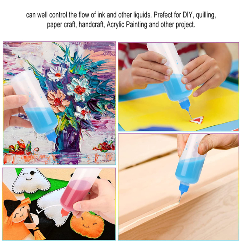 5-12Pcs 3ml-120ML Resuable Needle Tip Glue Applicator Plastic Bottle for Paper Quilling DIY Scrapbooking Paper Craft Tool