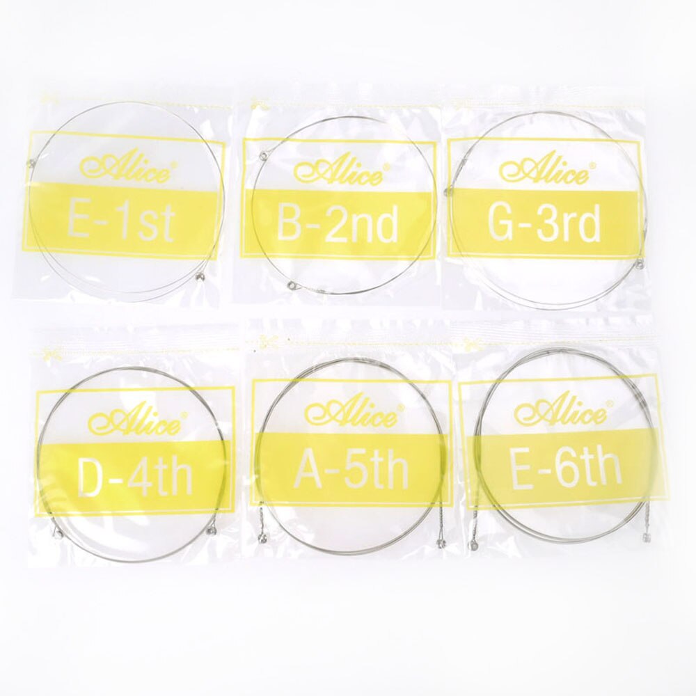 Alice Electric Guitar Strings Double Ball End Coated Steel Core Nickel Alloy Wound Stringing Fit for Headless Guitar Accessories