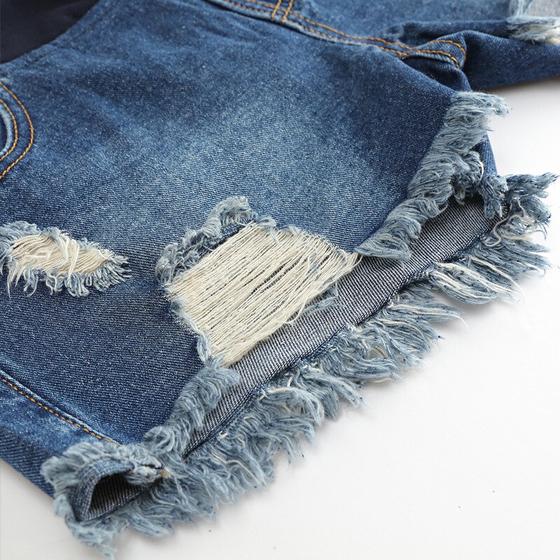 Niedrigen Taille Denim Mutterschaft kurze Hose Sommer Kühl Zerrissene Jeans Für Schwangere Frauen Kleidung Mit Tasche Hosen Schwangerschaft kurze Hose