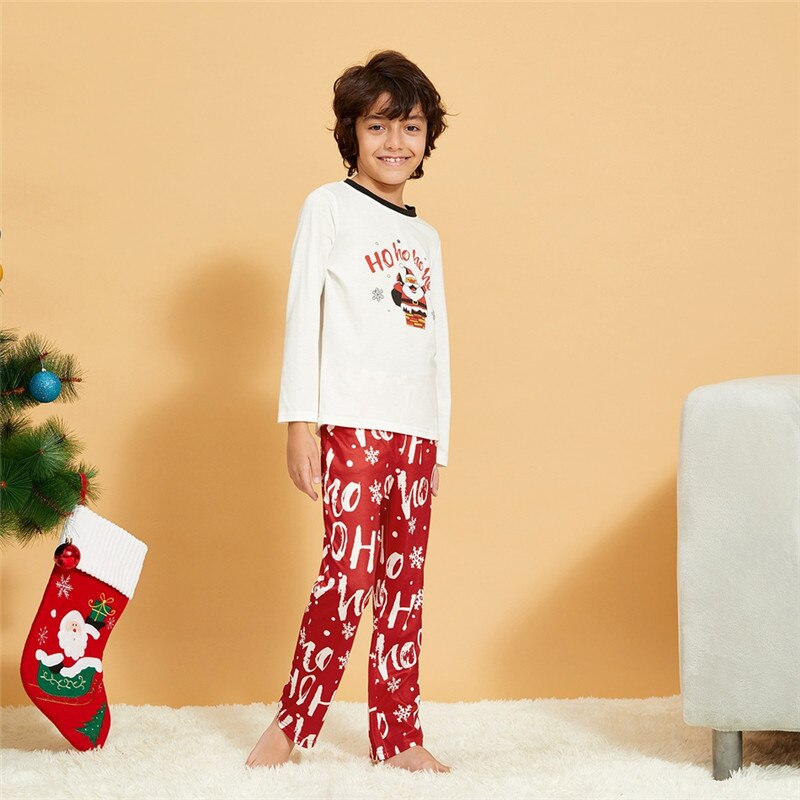 Familie bijpassende kerst pyjama sets vader moeder kind cartoon kerstman bedrukt nachtkleding homewear voor kerstfeest