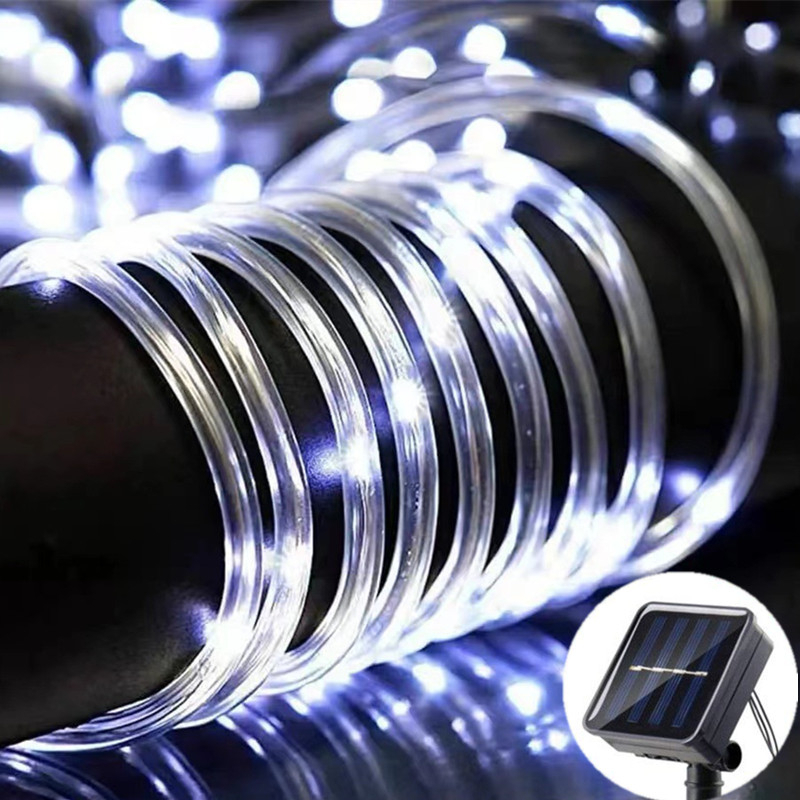 5M/10M/20M Solar LED Lichtslingers Fairy Tube Light String Outdoor Waterdicht 8 Modus voor Huis Tuin Patio Kerst Bruiloft Decor