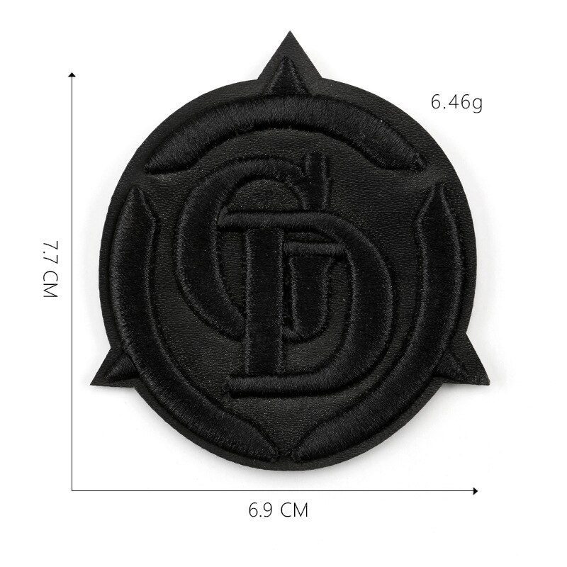 Embroidery Black PU Leather Sew on Iron on Patch Clothing Diy Appliques for Jacket Cap Bag Decoration Stripe: 8