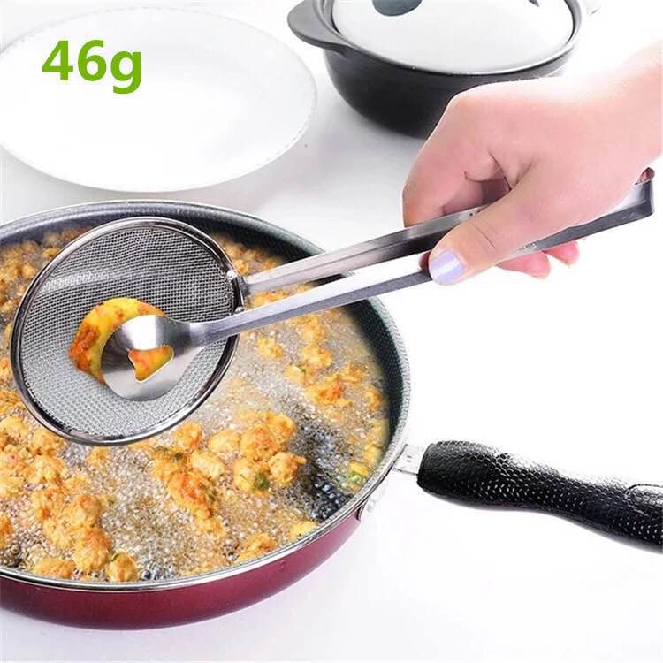 Colador de acero con Clip para alimentos, colador de malla para freidor de bocadillos, barbacoa Tong, filtro malla cuchara, colador de alimentos fritos