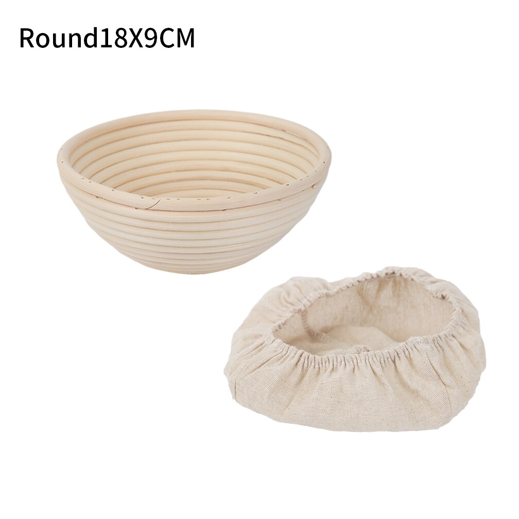 Deeg Gisting Brood Mand Deeg Schraper Bakken Kom Diy Brood Lame Natuurlijke Rotan Proofing Mand Keuken Bakken Tools: Round18X9CM