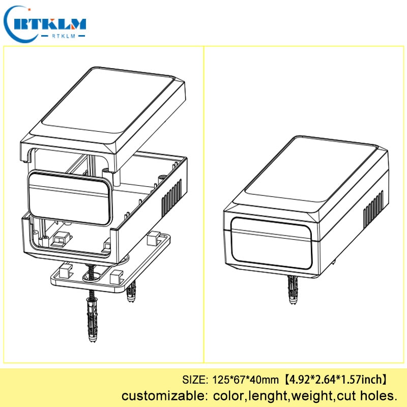 Wall mounting wire connectors plastic enclosure abs plastic project cases DIY custom electronics enclosures box 125*67*40mm