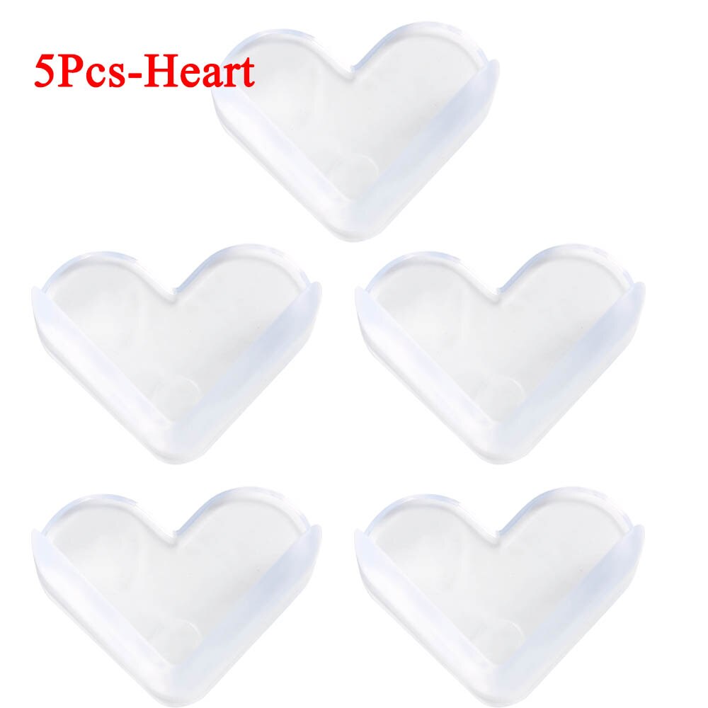 Kinderen Veiligheid Edge Corner Guards Bescherming Kinderen Siliconen Tabel Corner Protector Baby Head Protector Anticollision Edge Hoek: 5Pcs-Heart