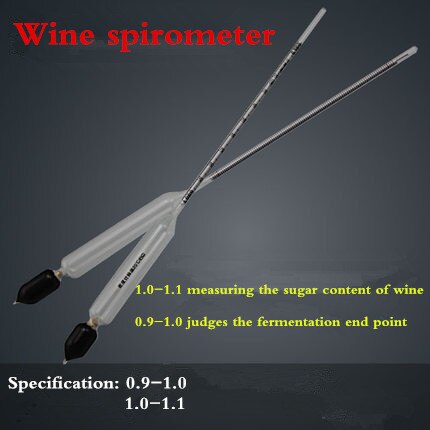 2PCS Hydrometer 0.9-1.0 1.0-1.1 Densitometer densitometers density meter Saccharimeters Glass Essential tool brewed wine