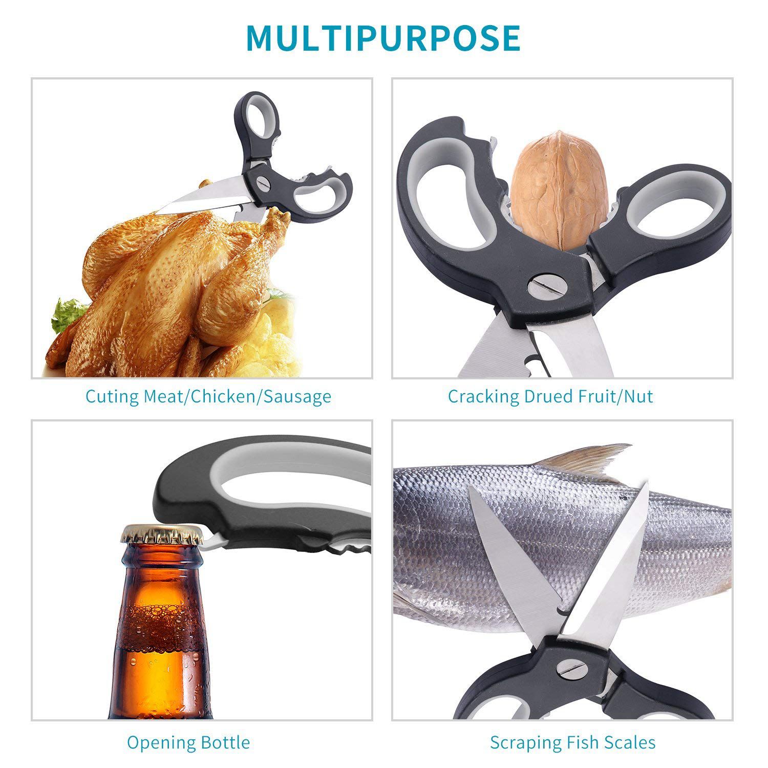 Keuken Schaar, Zware Utility Duty Keuken Scharen en Multifunctionele Schaar voor Pluimvee Kip Bone
