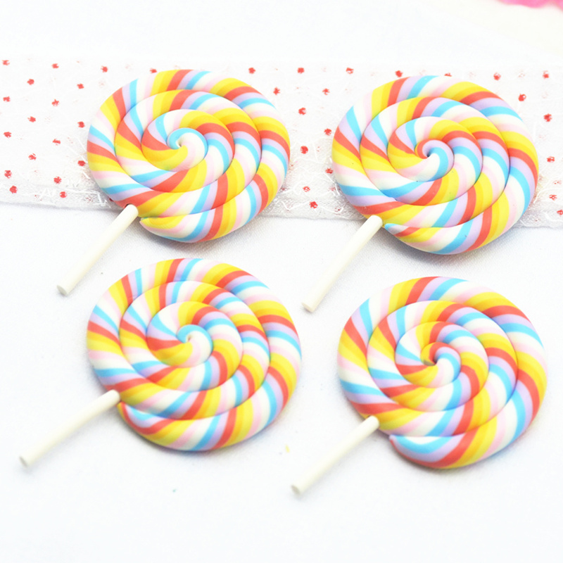 48mmX73mm Baked Polymer Clay Lollipop Miniatures|DIY Crafts embellishment materials|Clay Lollipop
