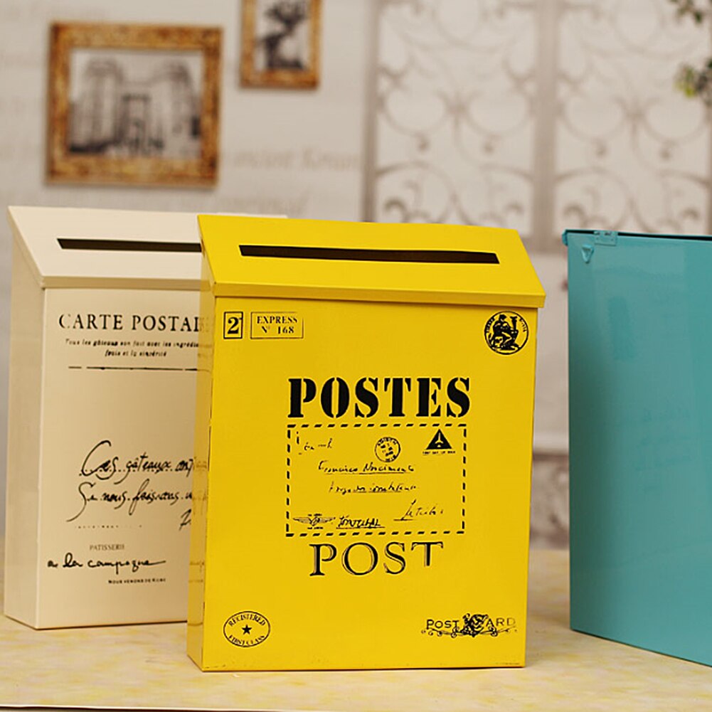 9 farver postkasse vintage metal postkasse sag væghængende jern postkasse post postbreve avisboks hjemindretning oranment