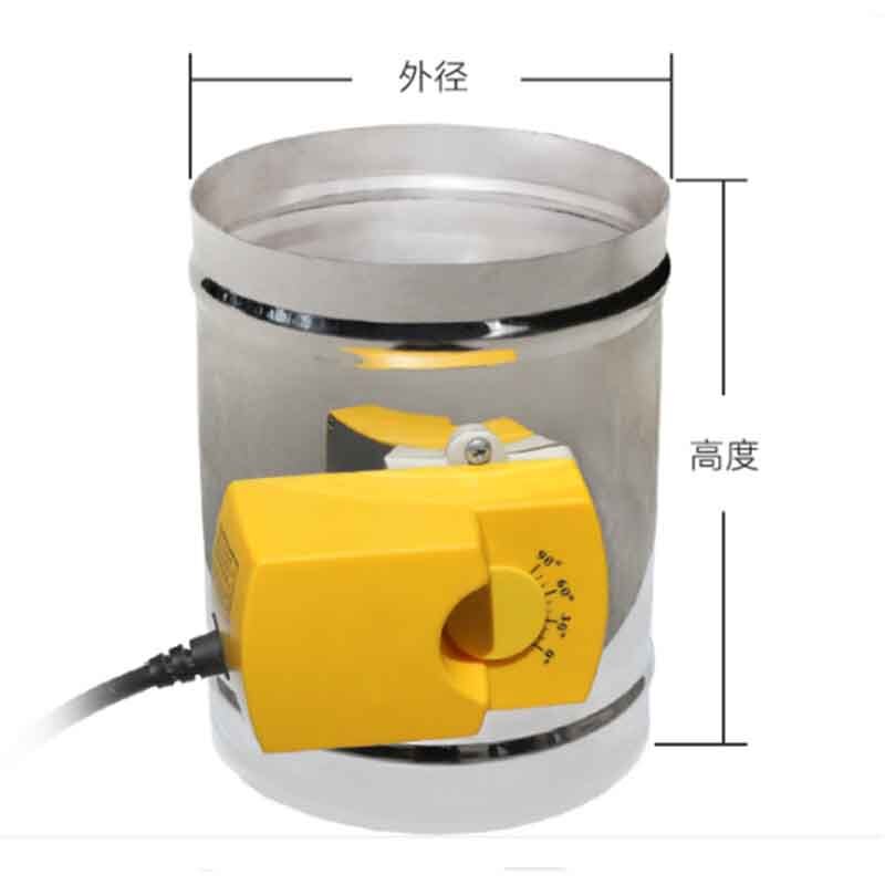 Hvac Rvs Demper Elektrische Verstelbare Air Valve Gemotoriseerde Terugslagklep Voor Ventilatie Met Drie Positie 100Mm 220V