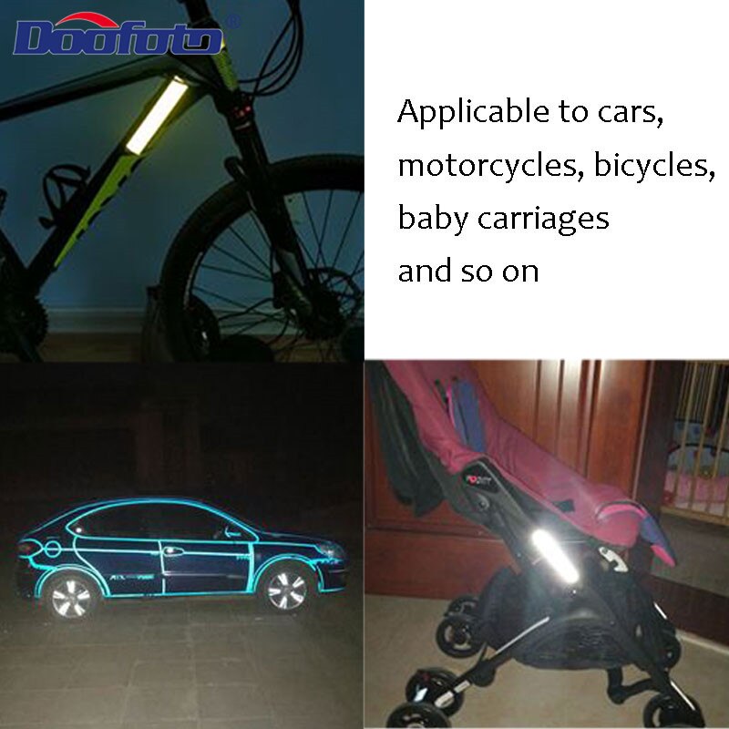 Doofoto 5 cmx 300cm heijastava tarranauha valoheijastin polkupyörä cinta reflectante moto diy ulkotarvikkeet toyotalle