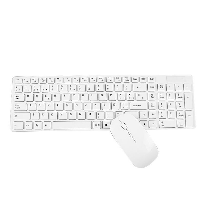 Universelt lydløst ultratyndt 2.4g trådløst tastatur og musesæt til bærbar pc-computer