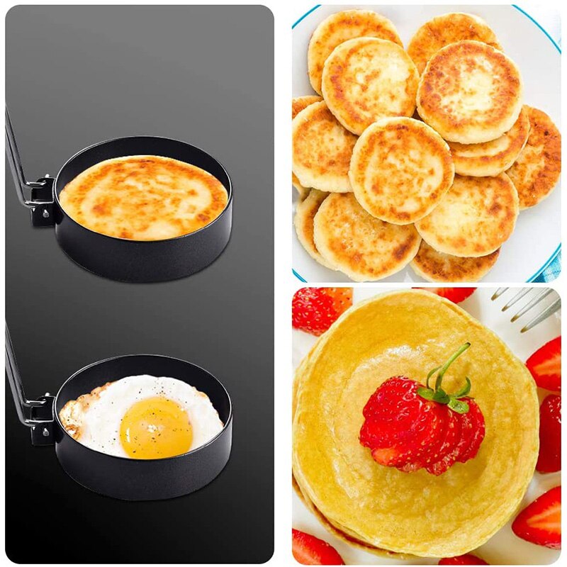 Ægringe ,5 pak æggering, non stick rund ægring form til spejlæg, pandekager, sandwich