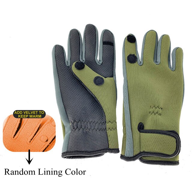 Outdoor Winter Angeln Handschuhe Drei Finger Flip Finger Handschuhe Atmungsaktive Anti-slip Wasserdicht Wandern Sport Radfahren Handschuhe: ArmyGreen / M