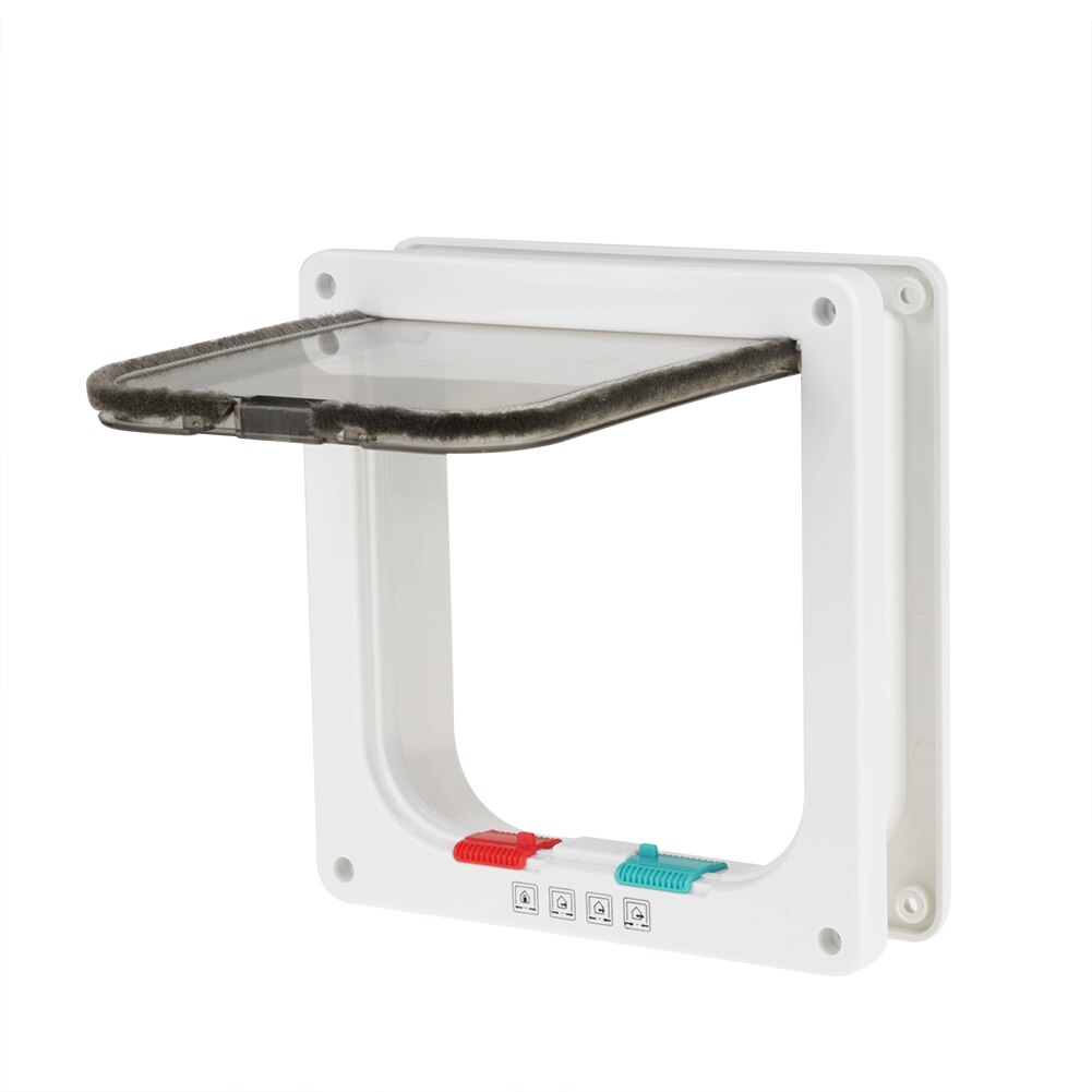 Intelligent Cat Flap Cat Door Lockable Pet Cat Small Dog Flap Door For Pet Care White L Classic